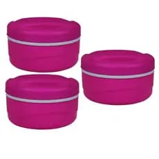 3x Marmita Rosa 1 Litro com Tampa Rosca – Praticidade e Segurança