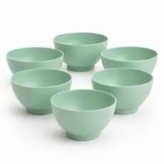 Cumbuca 500ml KIT COM 6 Verde Menta Premium Tigela Plástica Reforçada para Refeições, Frutas, Caldos e Sobremesas