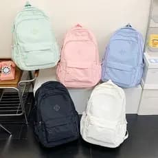 Mochila Escolar Unissex Grande em Nylon Para Escola Viagem e Uso Diário
