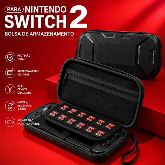 Bolsa Estojo Acessórios Para Aplicável a Nintendo Switch 2 Mala de Transporte Grande Capacidade para OLED