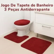 Kit Tapete De Banheiro 3 Peças Antiderrapante Absorvente Conforto Macio Secagem Rápida Decorativo