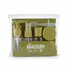 Kit 6 Itens de Viagem com Frascos para Líquidos Conjunto Dispensadores Portáteis com Necessaire.