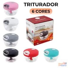 Triturador de Alimentos Manual 6 Cores Disponíveis Prático para Temperos Legumes Processador