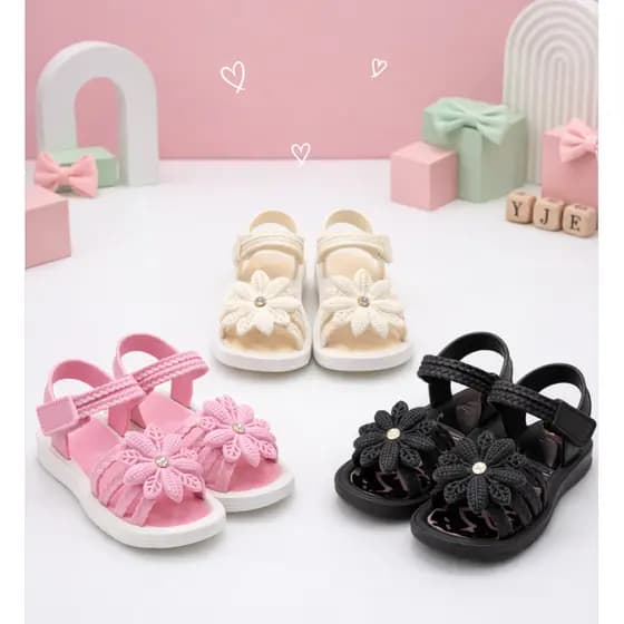 Sandalinha Bebe Menina Flor Possession Shiny Lançamento Promoção