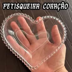Cumbuca Petisqueira Coração Cristal Pearl 300ml Acrílico Transparente Kit Até 12 Unidades