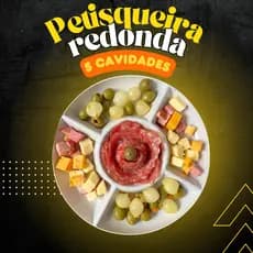 Petisqueira 25 cm Petiscos Prato Redondo Petisqueira 5 Divisórias Queijos Amendoim Fondue