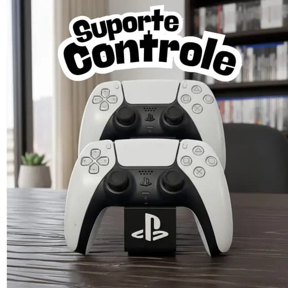 Suporte Duplo para Controle PS4 PS5 Universal com Logo PS – Gamer Resistente