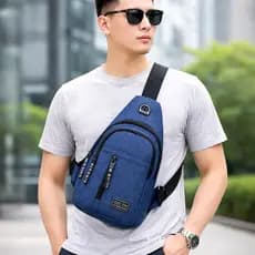 Bolsa Transversal Masculina Shoulder Bag Anti-Furto Peitoral Pequena Pochete Transversal Academia Viagem
