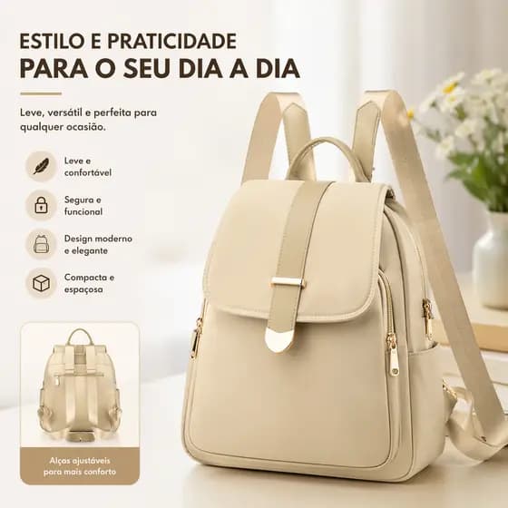 Mochila Feminina Pequena Elegante Casual Passeio Trabalho Escola Resistente Água Qualidade Premium
