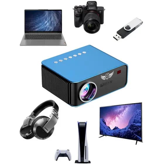Projetor De Tela 1024x600 1200 Lumens Home Theater Portátil Projetor LC, Plug Type