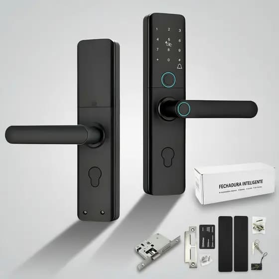 Fechadura Eletrônica Porta com Senha Impressão Digital Cartão Auto Lock Segurança