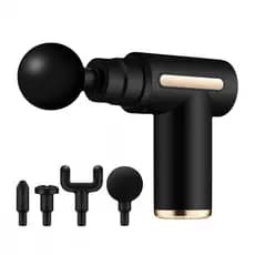Massageador Muscular Elétrico Portátil USB Recarregável com 4 Ponteiras Relaxamento Profundo