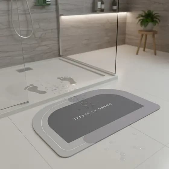 Tapete para Banheiro Shower Room Antiderrapante Impermeável Antimofo Ultra Absorção