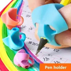 10Pcs/Set Soft Silica Pencil Grasp Two-Finger Gel Pen Grips Crianças Treinamento Correção De Escrita Canetas De Para