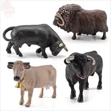 Brinquedos Infantis Simulação Fazenda de Simulação Ranch Animal Vaca Modelo Musk Swiss Brown Cow Black Cow Ornamentos Só
