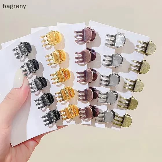 [bagreny] 5 Peças Vintage Pequenas Garras De Cabelo De Metal Doce Mini Grampos Moda Estilo Durável Acessórios Para Mulhe