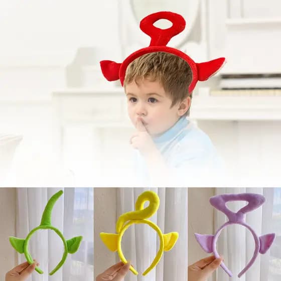 Ilisland4 Cores Teletubbies Bandana Anime Dos Desenhos Animados Hairband Bonito Hairpin Mulher Rosto Maquiagem Acessório
