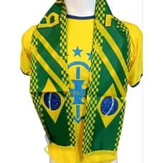 2 Faixas cachecol do Brasil material poliéster.verdecamarelo