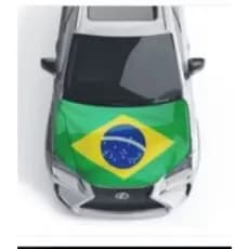 2 Bandeiras de Capo de Carro tecido poliéster com Costuras nas Abas e Elástico em todos pontas(Promoção 2 por preço de1)