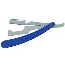 01Navalhete Cabo Azul Encaixe Inox(Meia Lâminas Todas marcas)P/Barbearia,Cabeleireiros,Sobrancelhas,Pessoal/Profissional