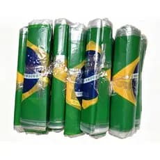 100 Bandeiras Brasil 30cm x 50cm Com abas Dobrada P/ Encaixe de Haste.Serve P/ Montar Varal de Bandeiras OU P/Bandeirar