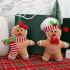 [Scarlett] Ornamento De Homem-Biscoito Para Árvore De Natal Estatueta De Gengibre Decorações Suspensas De [Preferencial]