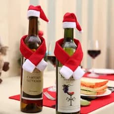 2 Pçs / Set Natal Garrafa De Vinho Conjunto De Tampa De Garrafas De Papai Noel Decoração Com Chapéu De Natal Casa Orname