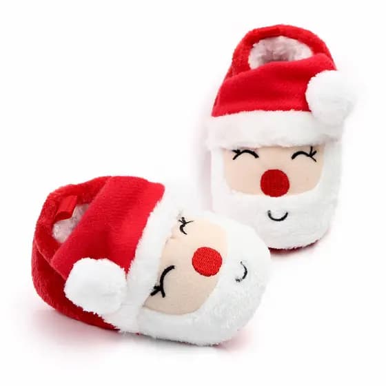 Sapatos De Bebê Infantis De Natal Meninos E Meninas Meses Forro Quente Dentro Macio