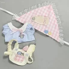 ADAMES Roupas De Boneca De Algodão De 10 Cm , Avental De Cozinha , Roupa , Lenço De Cabeça , Conjunto De Vestido Terno F
