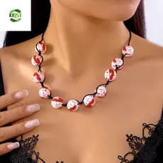 Corrente De Clavícula Com Contas De Sangue KIDST , Colar De Halloween Corda Preta Borla , Enfeites De Aranha , Joias