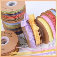 50 Jardas 1cm Fita Xadrez Grade Para Casa Casamento Festa De Natal Decoração DIY Artesanato Presente Buquê Embrulho
