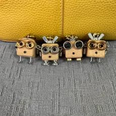 Kit DIY Com Pingente De Robô Steampunk-Madeira E Metal Para Carro/Bolsa Acessório Artesanal
