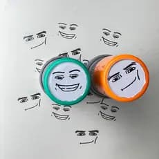 Criativo Engraçado Emojis Tinta Selos Brinquedos Tipo Imprensa Recarregável Expressões Engraçadas Selo