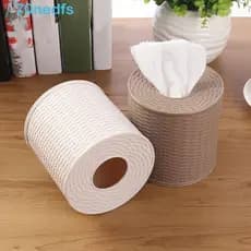 Caixa De Armazenamento De Tecido De Vime De Simulação NEDFS , Plástico Bege/Marrom Escuro À Prova De Poeira , Decorativa