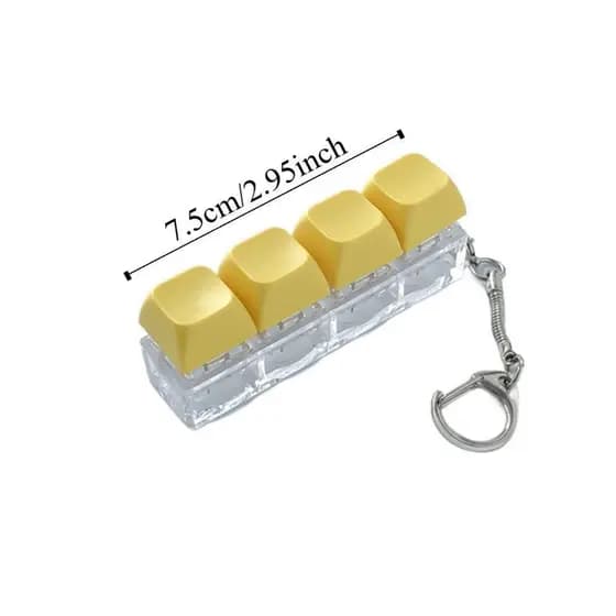 Brinquedo De Pitada De Tecla SEMIN , De Botão De Alívio De Estresse De 4 Teclas , Teclado De Dedo DIY Chaveiro Mecânico
