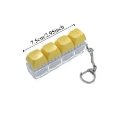 Brinquedo De Pitada De Tecla SEMIN , De Botão De Alívio De Estresse De 4 Teclas , Teclado De Dedo DIY Chaveiro Mecânico