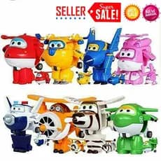 8Pcs Set TV Animation Super Wings Transforming Plane Mini Characters kid Toys