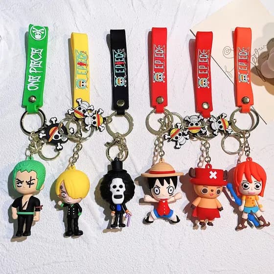 Chaveiro De Desenho Animado Bonito Anime One Piece Luffy Chopper Zoro Brook Nami Usopp