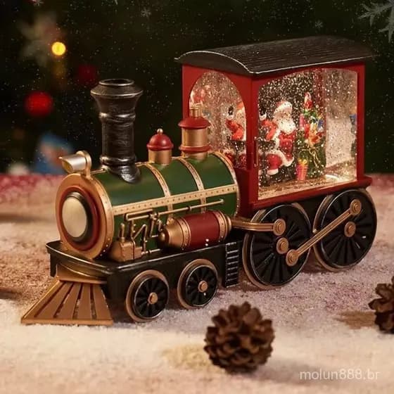 Luzes LED de Natal 2025, Decoração de Trem com Boneco de Neve, Rena e Papai Noel, para Festa de Família Feliz e Ano Novo