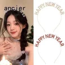 Fancier Feliz Ano Novo Tiara Tiaras Strass Espumante Para Véspera De E Festas De Natal