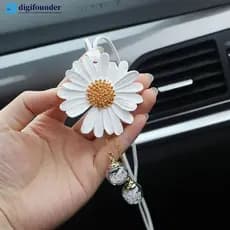 DIGIFOUNDER Carro Decoração De Interiores Gesso Fragrância Margarida Auto Retrovisor Espelho Pingente Pequena Acessórios