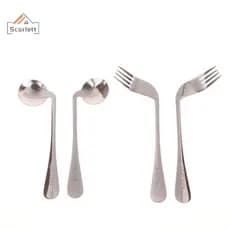 [Scarlett] Utensílio Colher Curva Garfo Autoalimentação Reduz Redutor De Pressão De Pulso Angular Para Pacientes Idosos