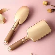 Escova de Cabelo MIBEAUTY, Escova de Cabelo com Almofada Dourada para Cabelos Cacheados, Escova de Massagem Oval Retan