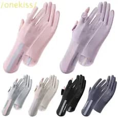 Luvas De Proteção Solar KISS1 , Finas De Comprimento Médio Anti-UV Elásticas De Seda Gelada Antiderrapantes