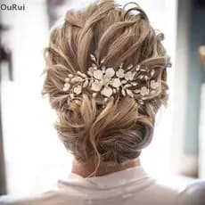 { RUI } Feito À Mão Frisado Simples Cristal Zircão Nupcial Headwear Vestido De Casamento Pente De Cabelo Acessórios Para