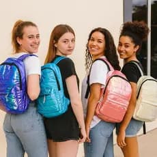 Mochila Holografica Metalizada Brilho Escola Cores Sortidas Infantil Adulto Passeio Estilosa