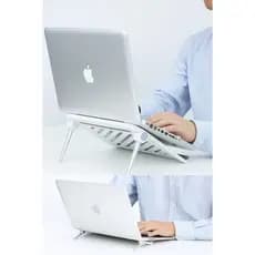 Suporte Notebook Branco Dobrável Home Office Mesa Estudo Laptop Portátil Altura Regulável