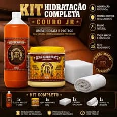 Kit Hidratação Couro JR Óleo De Mocotó 1L + Cera 320g