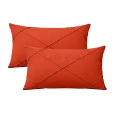 Kit 2 Capas de Almofada Baguete 50x30 Suede Drapeado com Zíper Invisível – Premium