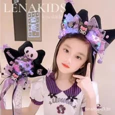 [Magpie] kuromi Acessórios Para O Cabelo Meninas Lolita Feitas À Mão Orelha Crianças Arco Grampo De